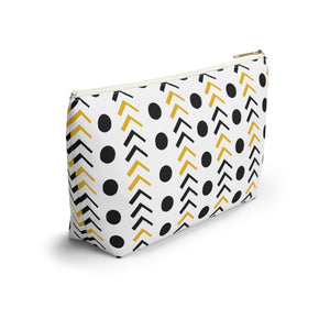 White and Gold Mudcloth Makeup Pouch - Redsoil
