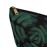 Green Batik Blur Pouch w T-bottom - Redsoil