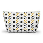 White and Gold Mudcloth Makeup Pouch - Redsoil